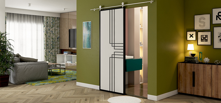 sliding bathroom door installation in Larkfield-Wikiup